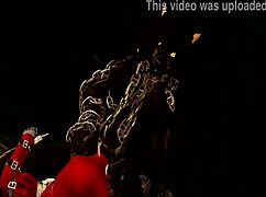 hey little red come ride this furry monster rough in the forest