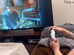 oh god gaming with step daddy got me so wet i cant stop touching my shaved pussy now!!