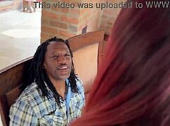 WIFE'S ASS LICKED bareback by huge BBC while hubby watches humiliating creampie finish