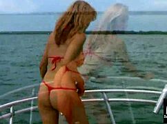 ugh, Leena's bikini barely holds that hot 18+ teen body as she dances wild on the beach...