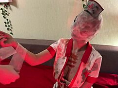 silent hill nurse in costume visits for halloween roleplay fucking and creampie fun