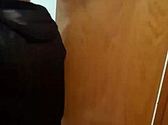 Muscular mommy squirts skinny pussy in homemade toilet fuck