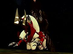 hey little red come ride this furry monster rough in the forest