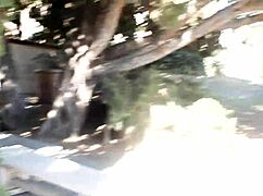 horny girl caught fingering shaved pussy outdoors in public park