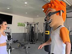 sweaty squats turn into intense deep thrusts during personal training session with gal ritchie