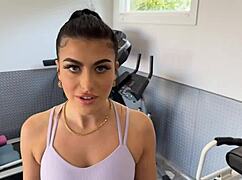 sweaty squats turn into intense deep thrusts during personal training session with gal ritchie