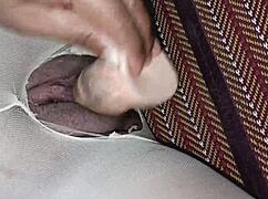 hey i ripped my stockings and shoved my cock right into that tight wet shaved pussy hole