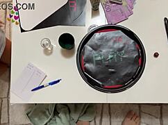 😏 two sexy milfs in lingerie race to milk the most cum in this hot cfnm dice handjob challenge with levels!