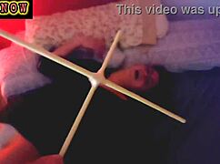 Halloween priest exorcism turns into brunette cosplay blowjob cum in mouth swallow ritual