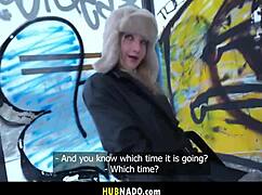 oh man i can't stop staring at this hot blonde's perfect tits flashing right there at the busy bus stop ugh