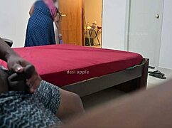 hey maid sneaks handjob while owner chills