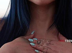 reporter girl namastes cocks during yoga threesome with latina milf and teen