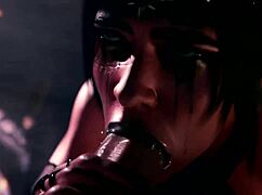 thicc juri's fat ass bounces on cock while goth shadowheart deepthroats for cum