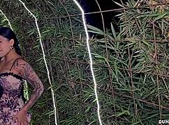 Curious rooftop pickup leads stranger to explore her curves intimately