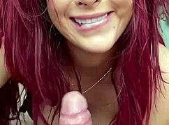 i shake my legs multiple times deepthroating and riding daddy's big cock pov redhead gymnast