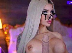 Juicy Jessye Teases Tits Pierced Nipples Dildo Pussy