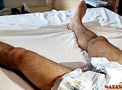 after her oral I powdered the baby and diapered her big ass