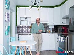 yo, check this petite blonde milf choking on huge cock like american pie but way rougher