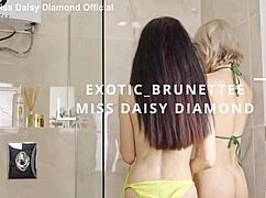 hot shower LESBIANS kiss fingering tight PUSSIES to squirting ORGASM in 4k