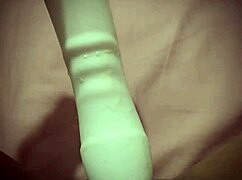 Listen to my wet pussy squelch while i masturbate with huge dildo