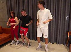 private yoga class turns into hot threesome bang with devil khloee and friends