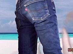 Pervert Schoolgirl Masturbates in Sexy Bikini for Secret Handjob Cumshot