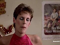 Jamie lee curtis bares big tits in retro blue film handjob scene