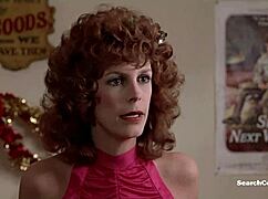 Jamie lee curtis bares big tits in retro blue film handjob scene