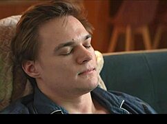 lesbian scissoring turns threesome as guy wakes for big cock pussy pounding 4k