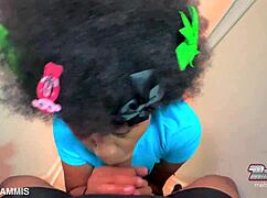 sexy nerd burglar in fishnets gets her wet throat inspected by monster black cock