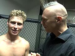 BLONDE MILF GAPS PUSSY IN FISHNETS DURING BED DOGGY FACEFUCK