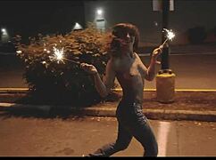 Honey Gold and Dakota Marr go TOPLESS flashing at outdoor public party!