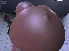 Her Swollen Belly Bursts with Pills Inside