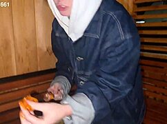 Wanna see her deepthroat monster cock in sauna then ride it rough cowgirl?