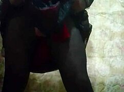 lady alice huge dildo stretches pussy deep anal in lingerie pantyhose high heels!