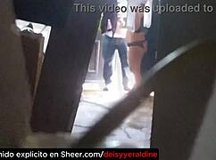 spying cuckold films wife tempting delivery boy fuck in skimpy underwear