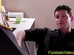 police cutie's feet drenched in hot jizz after worship