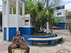 Chubby Brazilian Shows Off Massive Cock in Multiple Public Parks and Streets