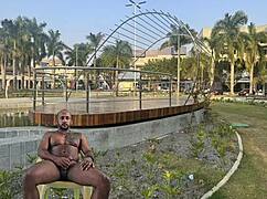 Chubby Brazilian Shows Off Massive Cock in Multiple Public Parks and Streets