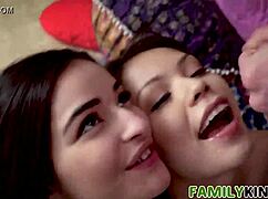 Emily Willis and Sami Parker Turn Sleepover into Wild Threesome Fuck