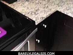 Barely Legal Stepsis Fucked Raw in Kitchen by Stepbro