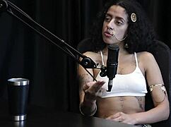 WATCH Bibi Hourani Flash Tits Tattoos Then Finger Ass While Craving Boquete On Sheer Red!