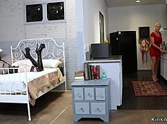 Brunette Teel Fists Stepmom's Anal in Lezdom Bondage!