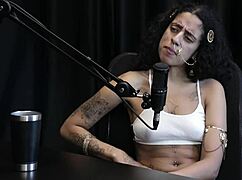 WATCH Bibi Hourani Flash Tits Tattoos Then Finger Ass While Craving Boquete On Sheer Red!