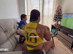damn, i was such a naughty slut flashing pussy during brazil game!