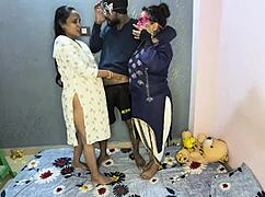 Desi Mom Daughter Anal Creampie Threesome Fuck