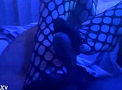 her sexy nylons wrap tight around cock for footjob bliss