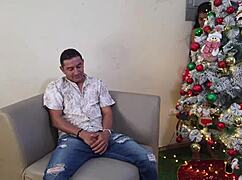 Busted stepdad jerkin off Christmas then we fuckked like animals