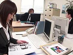 Check Japanese secretary's uncensored solo clit rub to orgasm in work toilet