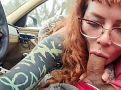 brazilian teen slut licks balls and big pussy lips for daddy's car quickie cumshot.